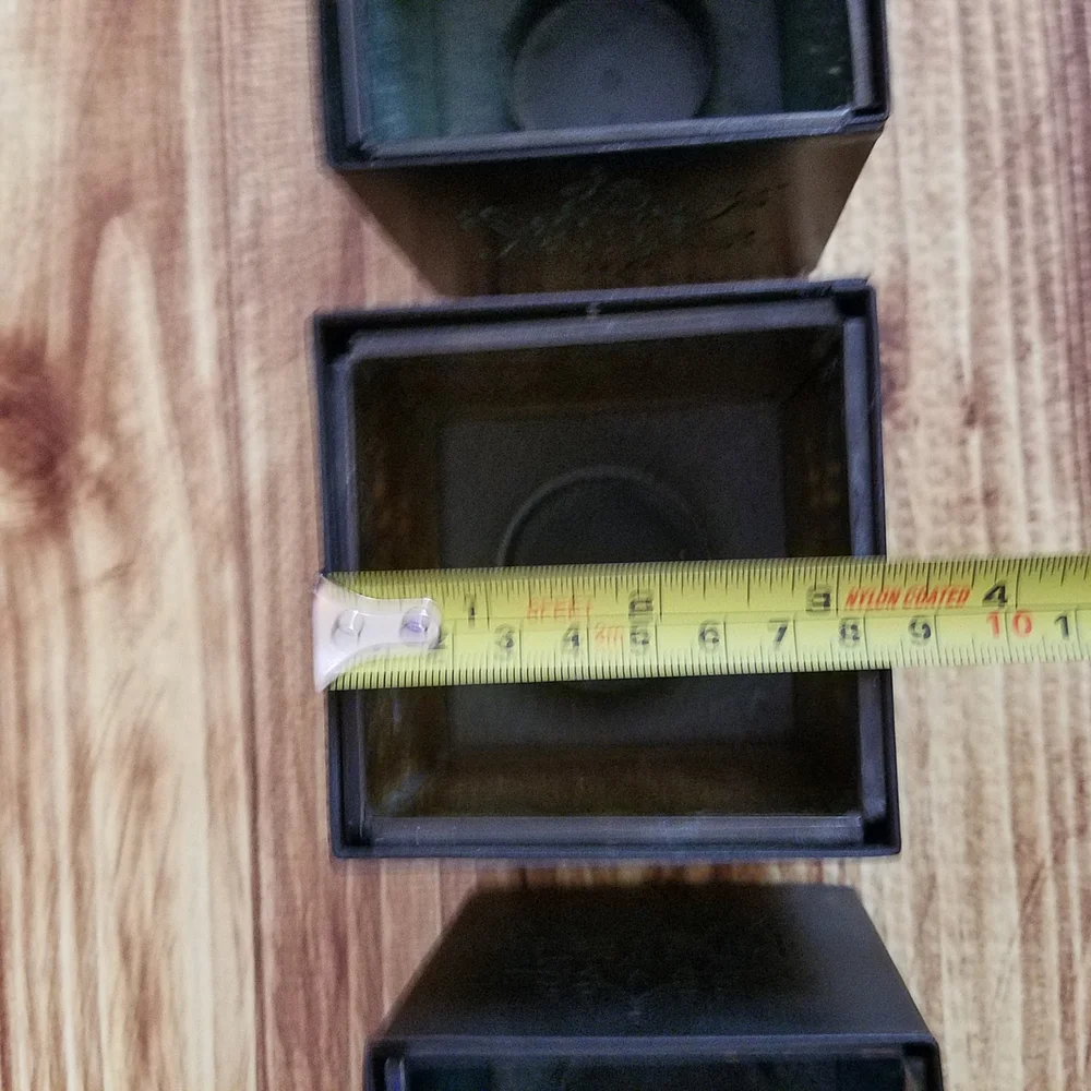 Pier 1 Snowflake Metal/Glass Black Square Candle Holders Votives Three Set